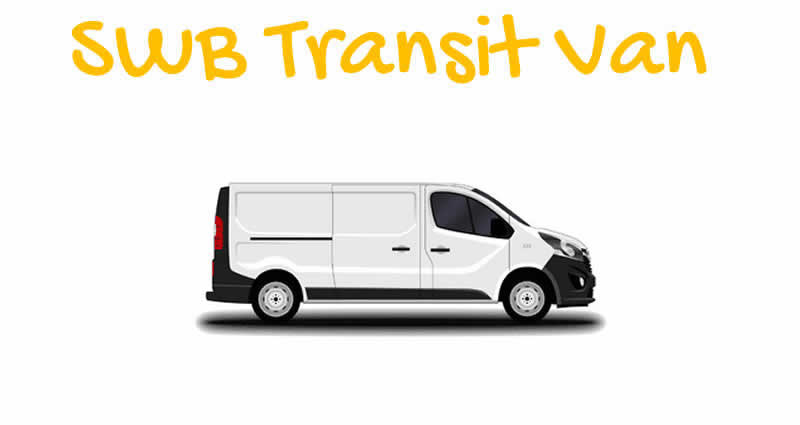 Short Wheel base {SWB) transit van with man London 
